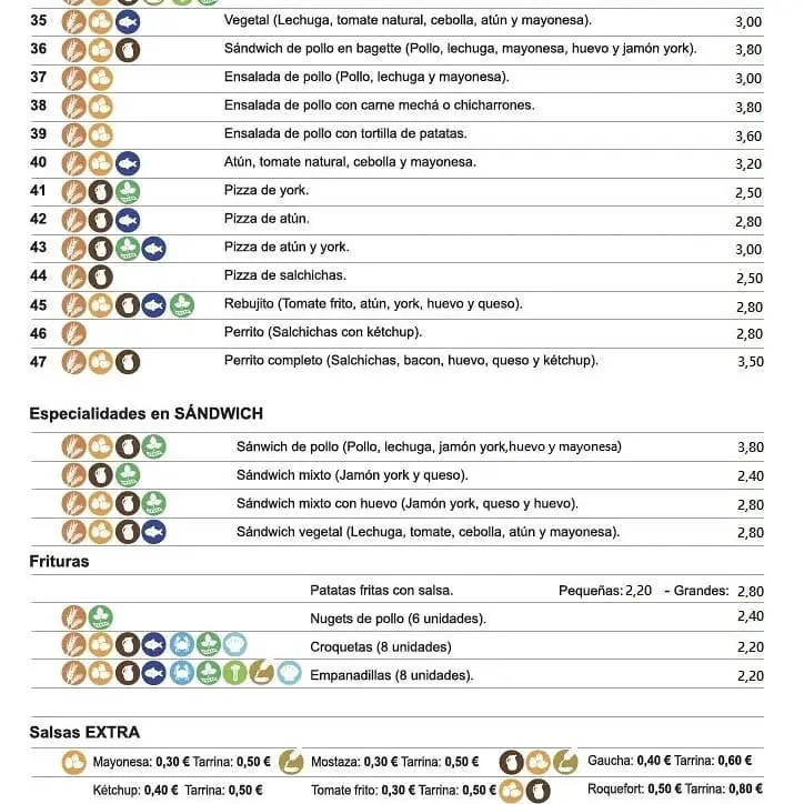 CARTA BOCADILLOS LA BEGO - CADIZ WEB