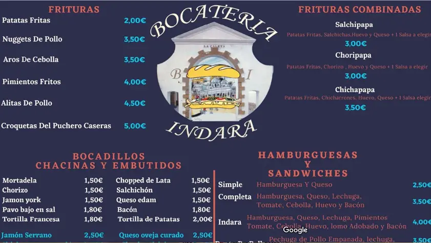 CARTA BOCATERIA INDARA - CADIZ WEB