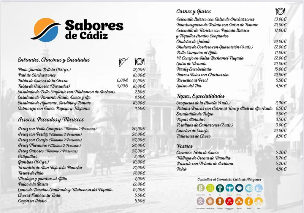 CARTA SABORES DE CADIZ - CADIZ WEB