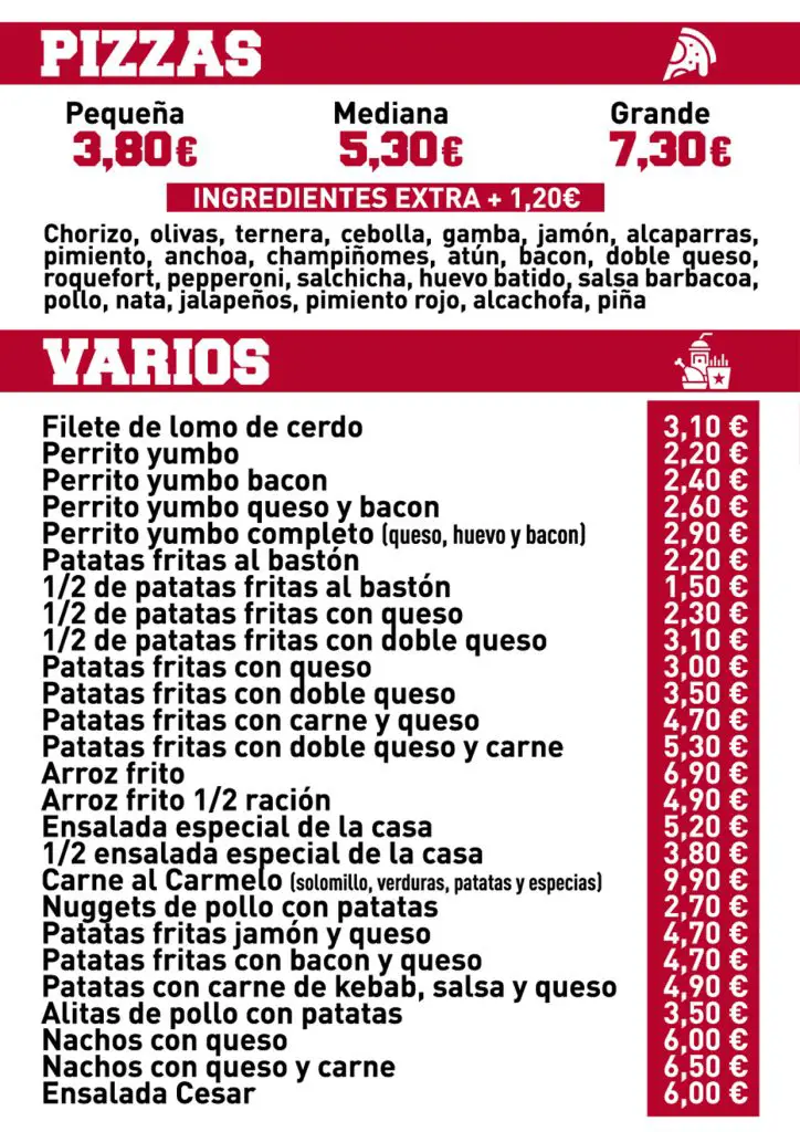 CARTA CARMELO BURGUER Y PIZZA JEREZ - CADIZ WEB