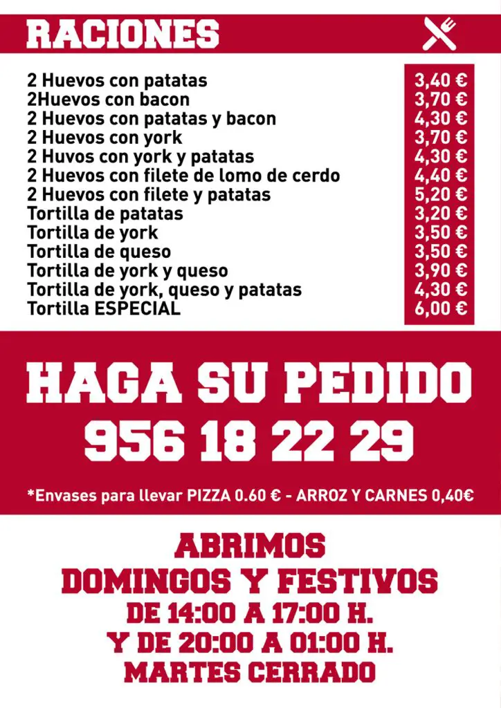 CARTA CARMELOS PIZZA Y BURGUER JEREZ DE LA FRONTERA - CADIZ WEB