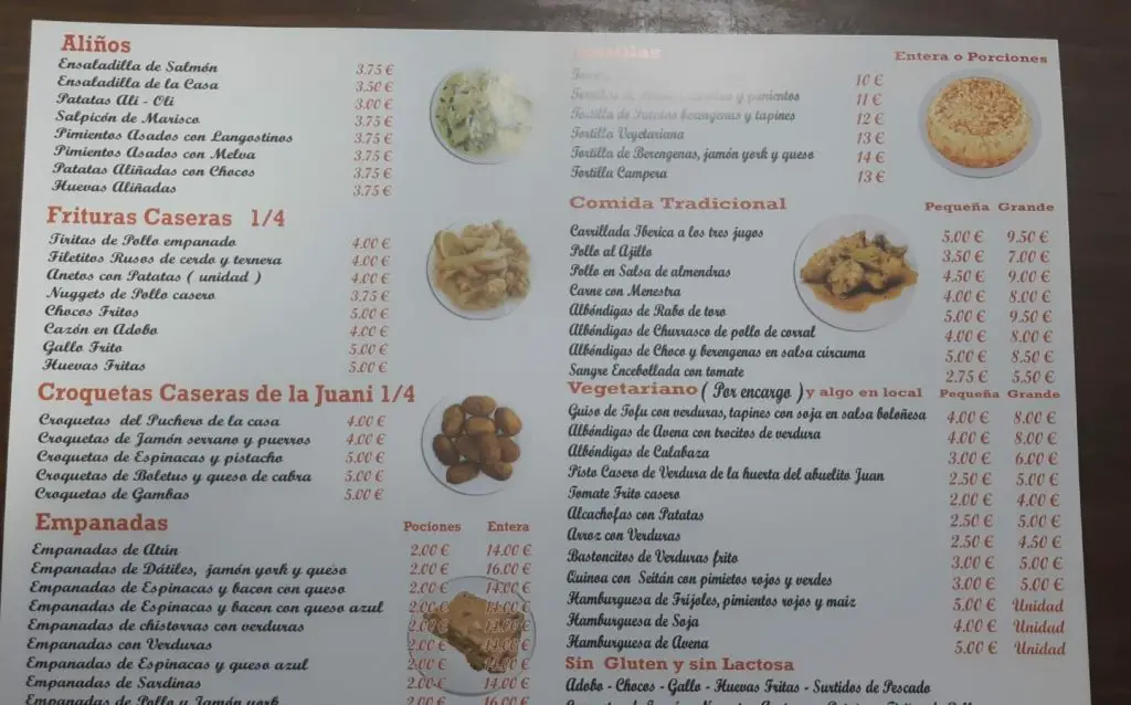 CARTA EL ARTE DE COCINAR JEREZ - CADIZ WEB