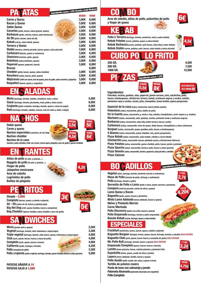 CARTA MENACHO BURGUER PIZZA JEREZ - CADIZ WEB