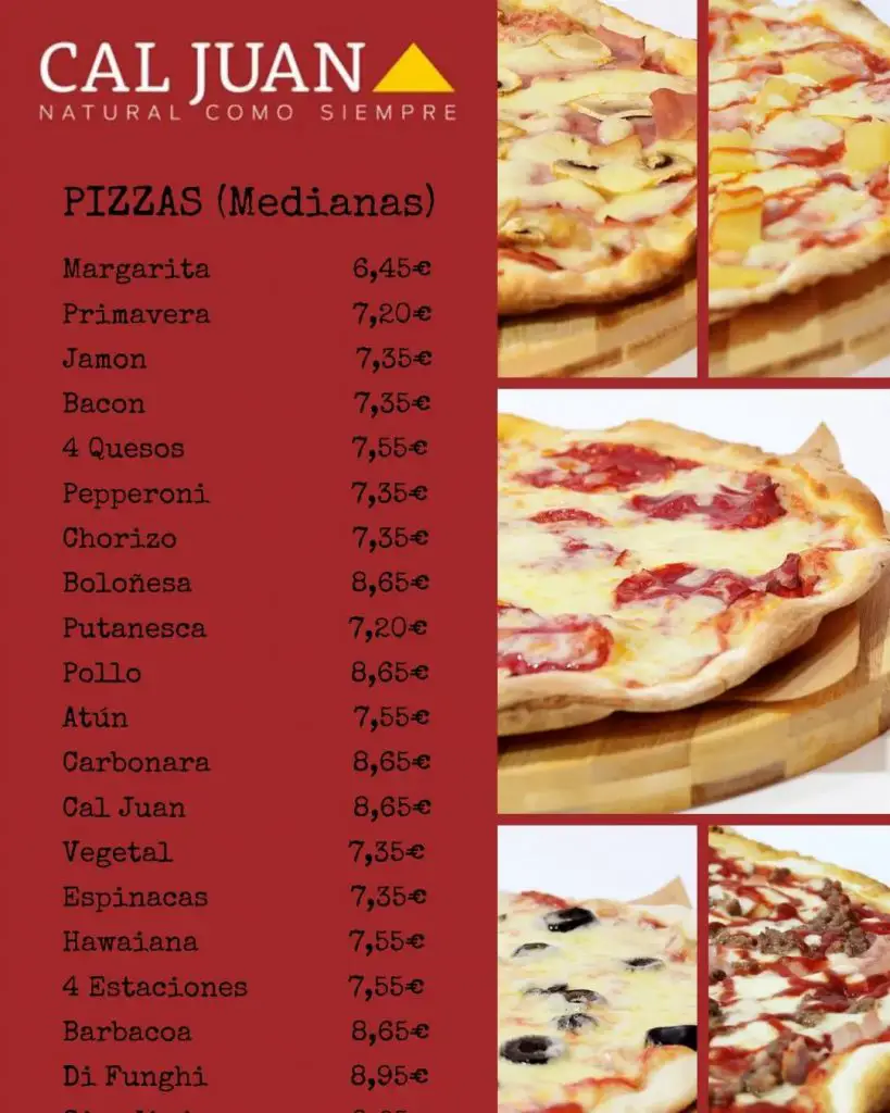 CARTA PIZZERIA CAL JUAN - CADIZ WEB