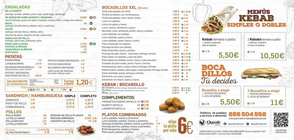 carta ASADOR POLLOS DE POLLO VA LA COSA SAN FERNANDO
 - cadiz web